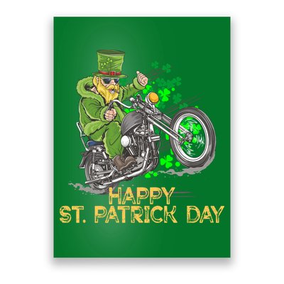 St Patrick Day Motorcycle Bike Biker Rider Plus Size Poster