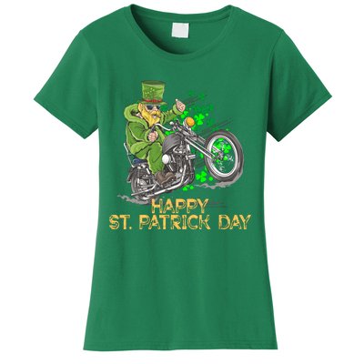 St Patrick Day Motorcycle Bike Biker Rider Plus Size Women's T-Shirt