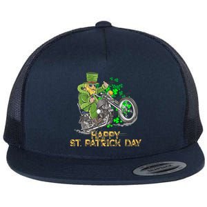 St Patrick Day Motorcycle Bike Biker Rider Plus Size Flat Bill Trucker Hat