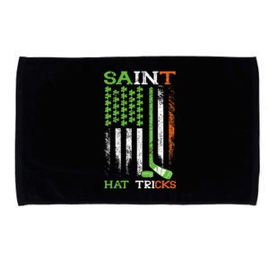 St Patricks Day Saint Hat Tricks Hockey Shamrock Microfiber Hand Towel