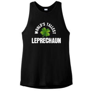 St Patrick's Day World's Tallest Leprechaun Cute Gift Ladies PosiCharge Tri-Blend Wicking Tank