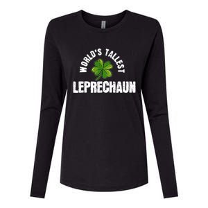 St Patrick's Day World's Tallest Leprechaun Cute Gift Womens Cotton Relaxed Long Sleeve T-Shirt