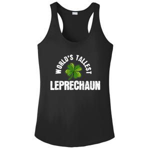 St Patrick's Day World's Tallest Leprechaun Cute Gift Ladies PosiCharge Competitor Racerback Tank