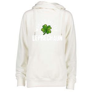 St Patrick's Day World's Tallest Leprechaun Cute Gift Womens Funnel Neck Pullover Hood