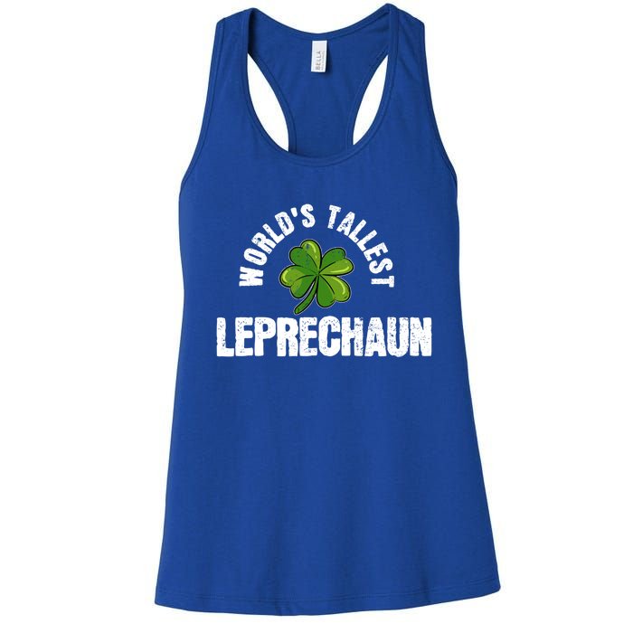 St Patrick's Day World's Tallest Leprechaun Cute Gift Women's Racerback Tank