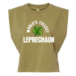 St Patrick's Day World's Tallest Leprechaun Cute Gift Garment-Dyed Women's Muscle Tee