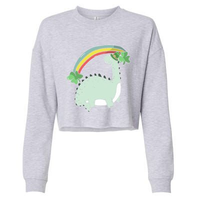 Saint Patrick's Day Irish Shenanigan Dinosaur Lover Dino Gift Cropped Pullover Crew