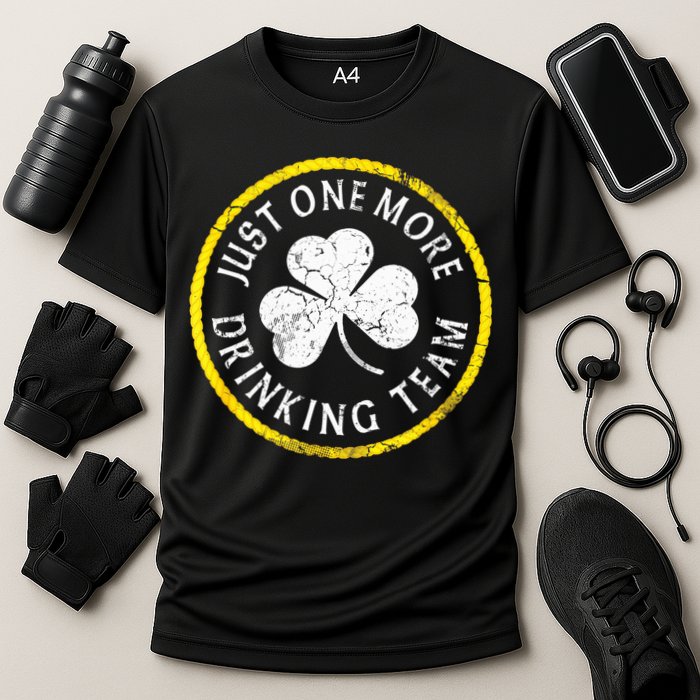 St Patricks Day Just One More Drinking Team Irish Shamrock Gift Cooling Performance Crew T-Shirt