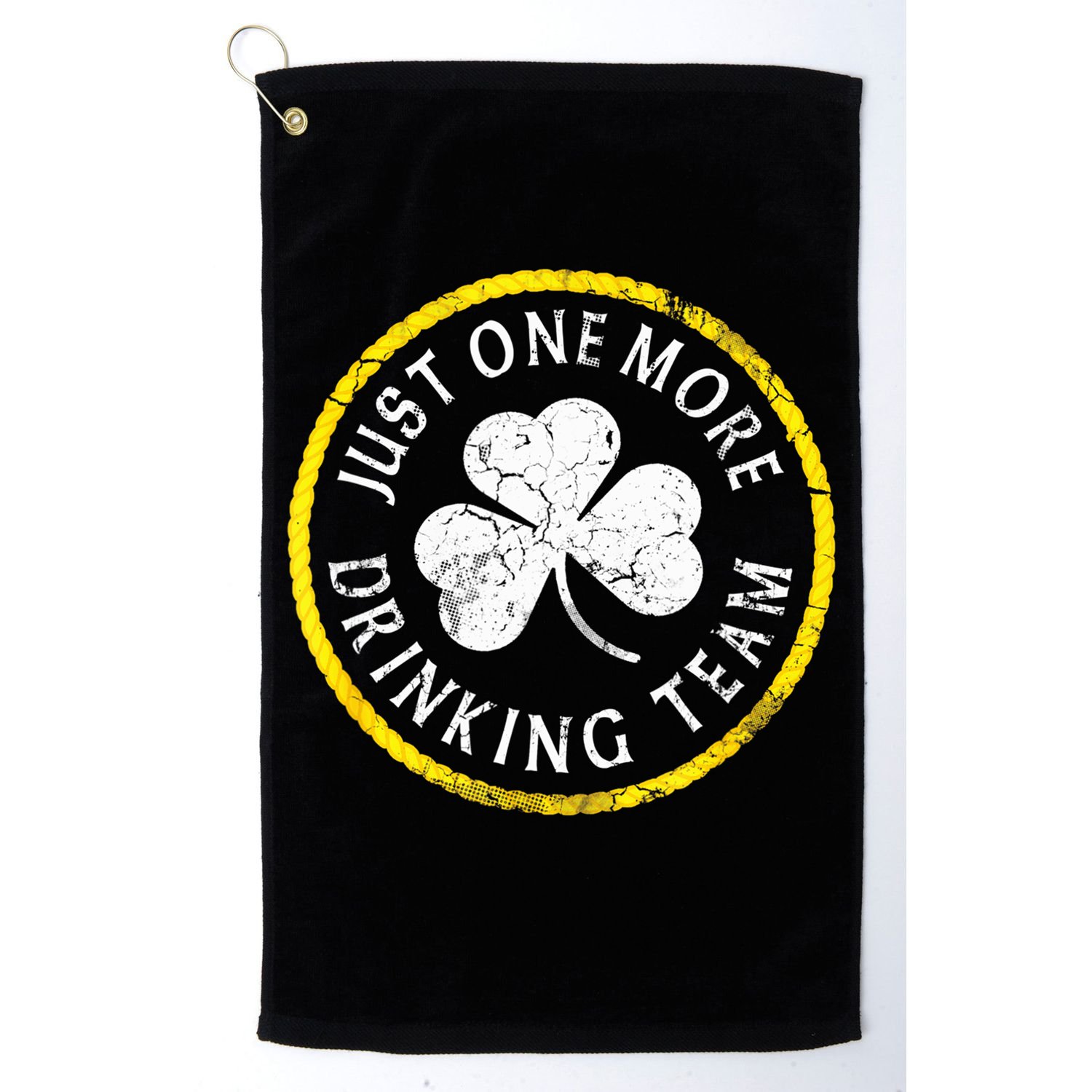 St Patricks Day Just One More Drinking Team Irish Shamrock Gift Golf Towel