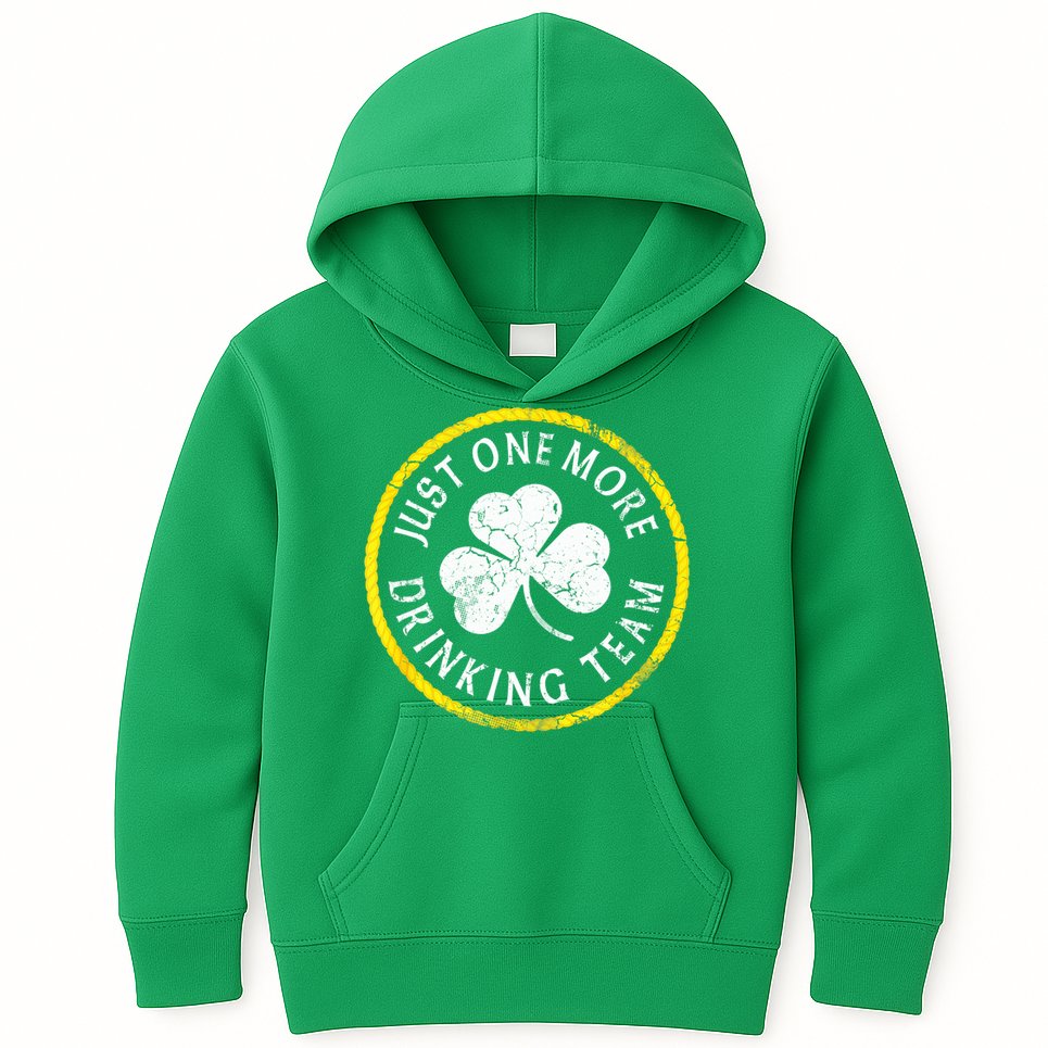 St Patricks Day Just One More Drinking Team Irish Shamrock Gift Kids Hoodie