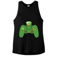 St Patrick's Day Gaming Controller Ladies PosiCharge Tri-Blend Wicking Tank