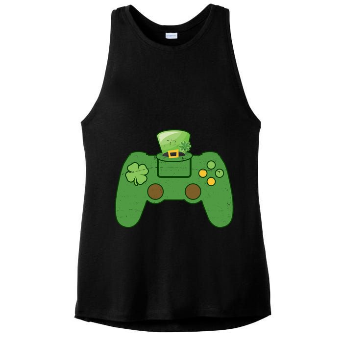 St Patrick's Day Gaming Controller Ladies PosiCharge Tri-Blend Wicking Tank