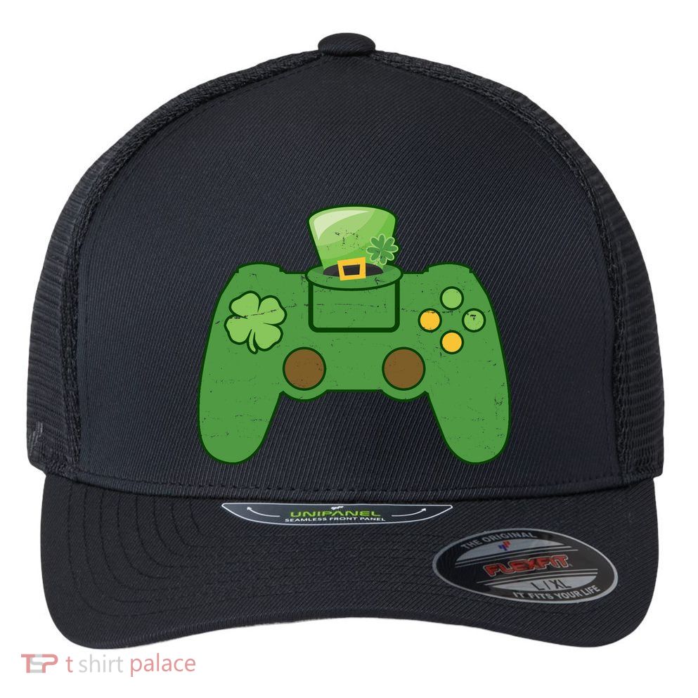 St Patrick's Day Gaming Controller Flexfit Unipanel Trucker Cap