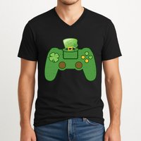 St Patrick's Day Gaming Controller V-Neck T-Shirt