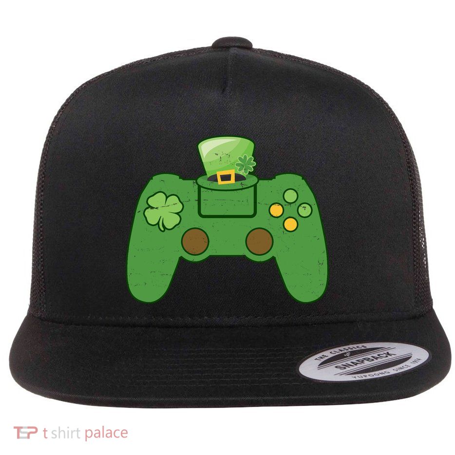 St Patrick's Day Gaming Controller Flat Bill Trucker Hat
