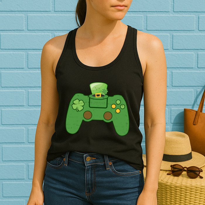 St Patrick's Day Gaming Controller Womens Tank Top