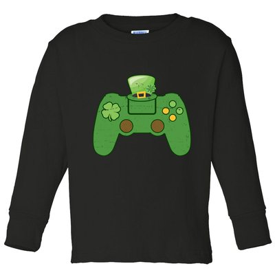 St Patrick's Day Gaming Controller Toddler Long Sleeve Shirt