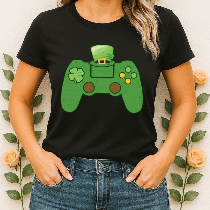 St Patrick's Day Gaming Controller Womens T-Shirt
