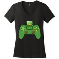 St Patrick's Day Gaming Controller Women's V-Neck T-Shirt