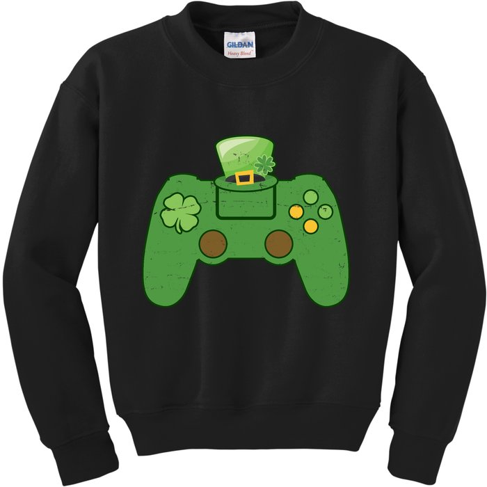 St Patrick's Day Gaming Controller Kids Sweatshirt