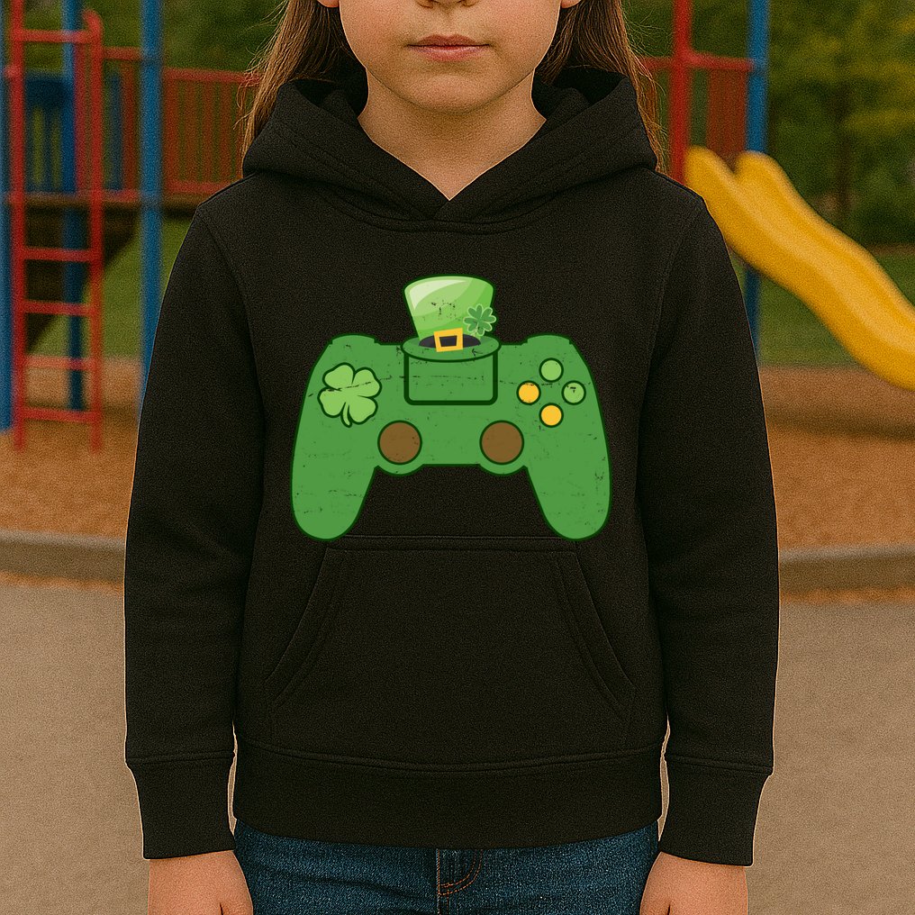 St Patrick's Day Gaming Controller Kids Hoodie