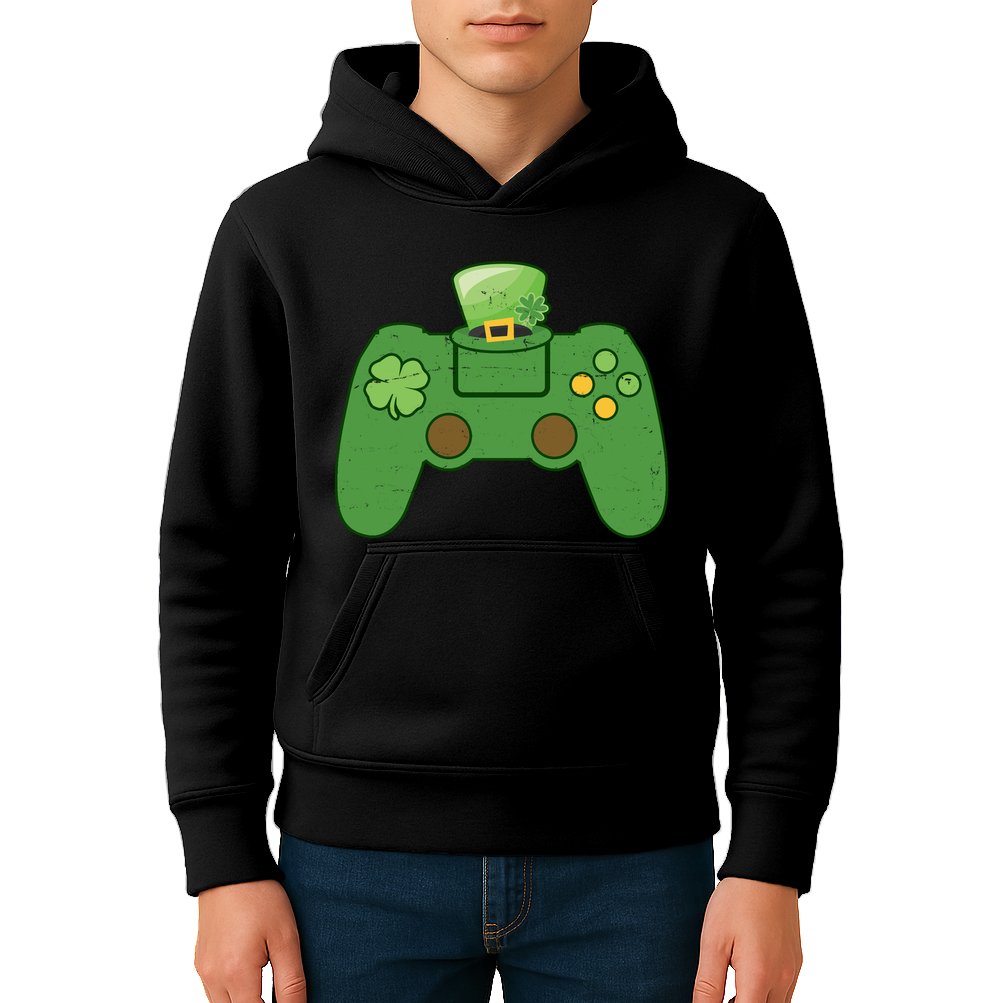 St Patrick's Day Gaming Controller Kids Hoodie