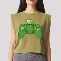 St Patrick's Day Gaming Controller Garment-Dyed Women's Muscle Tee