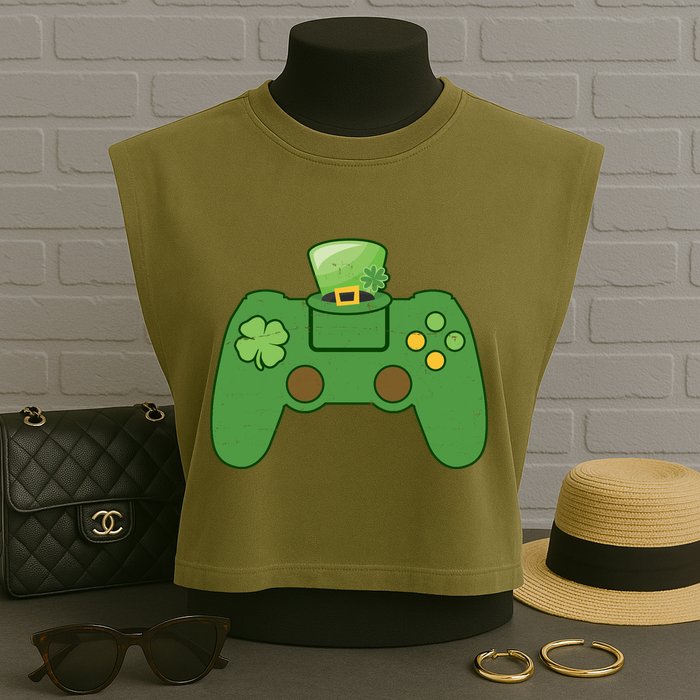 St Patrick's Day Gaming Controller Garment-Dyed Women's Muscle Tee