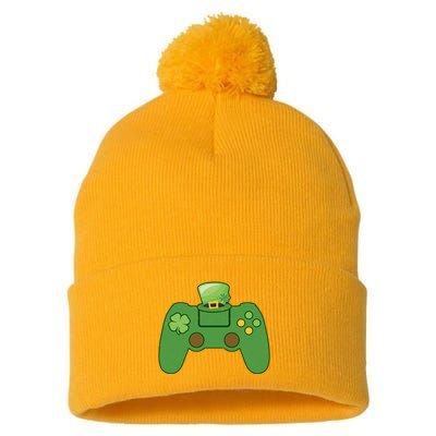 St Patrick's Day Gaming Controller Pom Pom 12in Knit Beanie