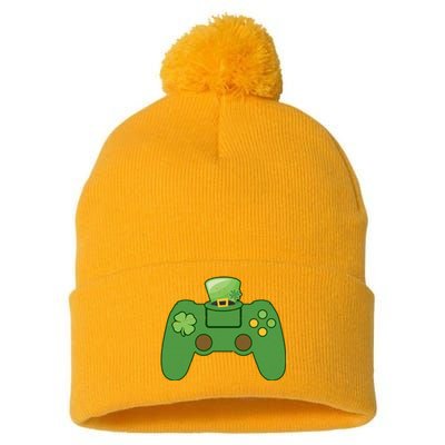 St Patrick's Day Gaming Controller Pom Pom 12in Knit Beanie