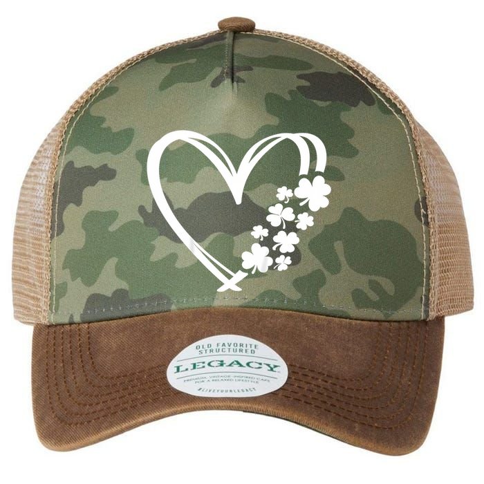 St Patricks Day Irish Heart Shamrocks Legacy Tie Dye Trucker Hat