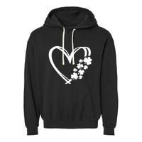 St Patricks Day Irish Heart Shamrocks Garment-Dyed Fleece Hoodie