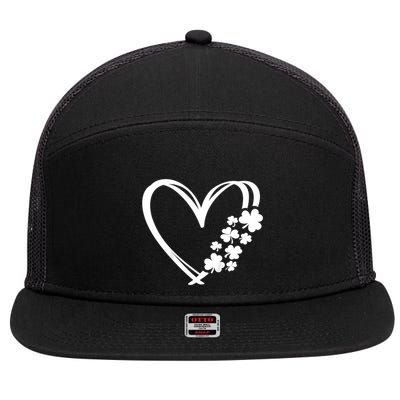 St Patricks Day Irish Heart Shamrocks 7 Panel Mesh Trucker Snapback Hat