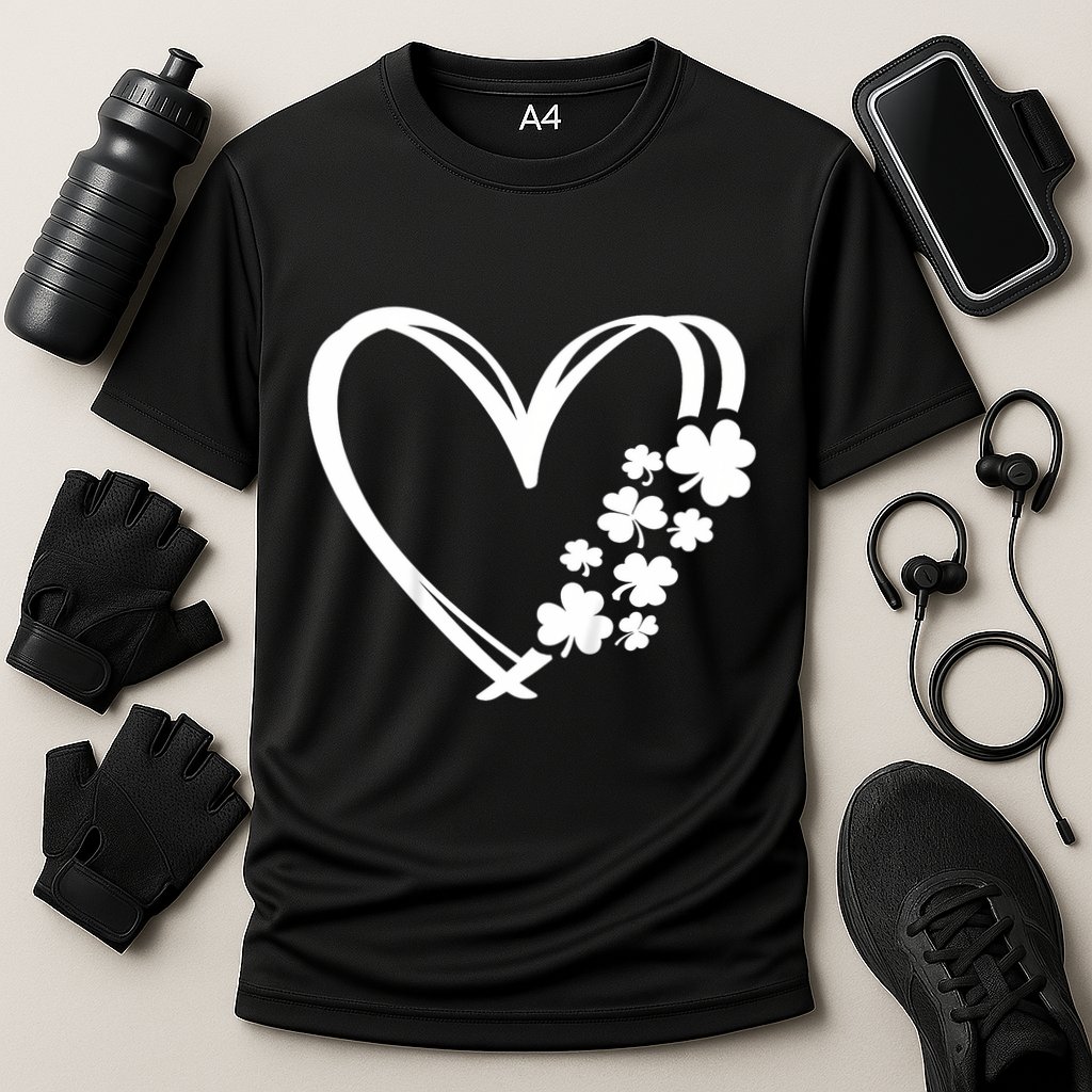 St Patricks Day Irish Heart Shamrocks Performance Shirt