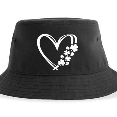 St Patricks Day Irish Heart Shamrocks Sustainable Bucket Hat