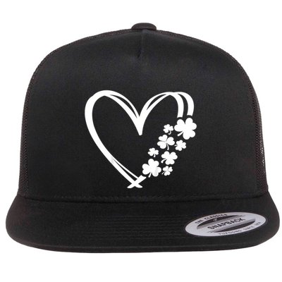St Patricks Day Irish Heart Shamrocks Flatbill Hat