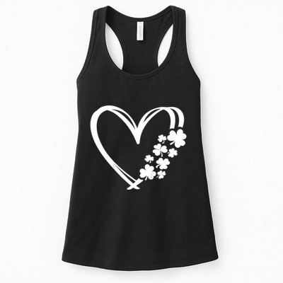 St Patricks Day Irish Heart Shamrocks Womens Tank Top