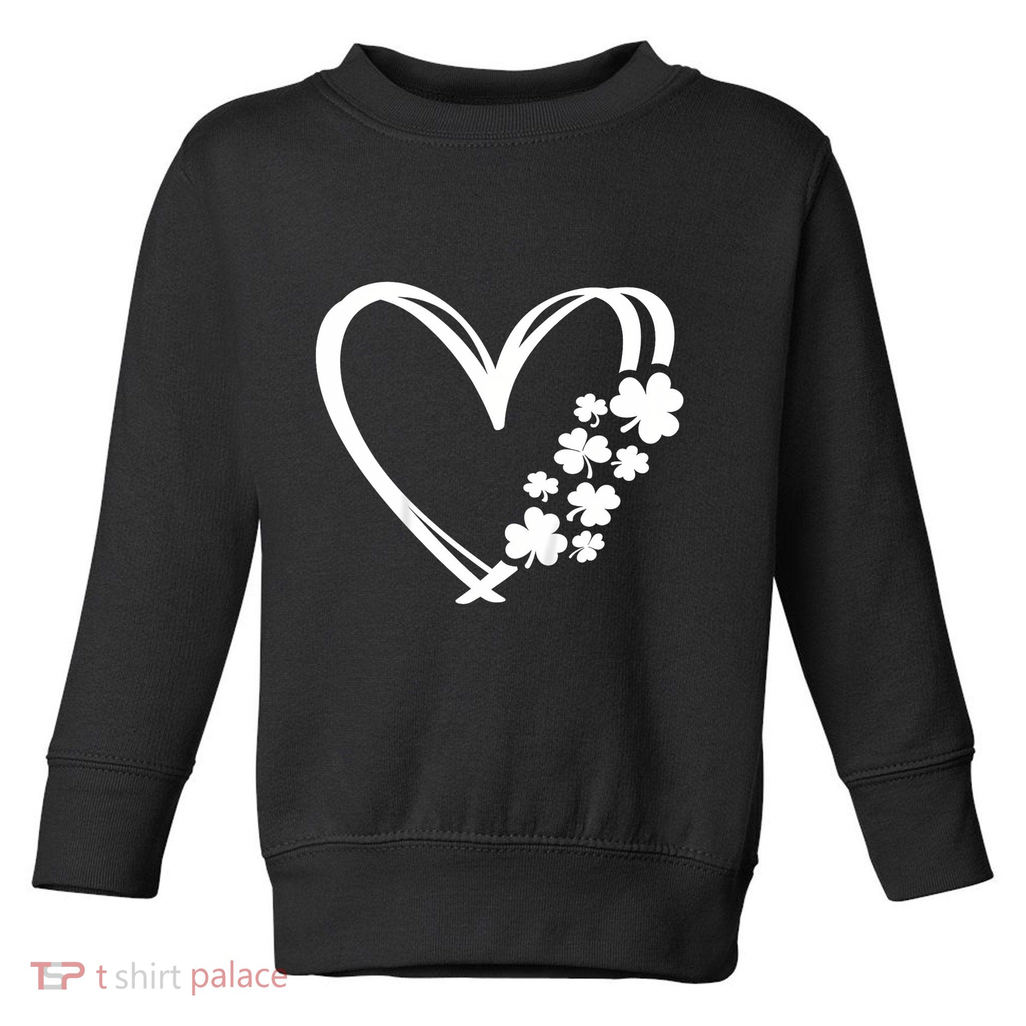 St Patricks Day Irish Heart Shamrocks Toddler Sweatshirt