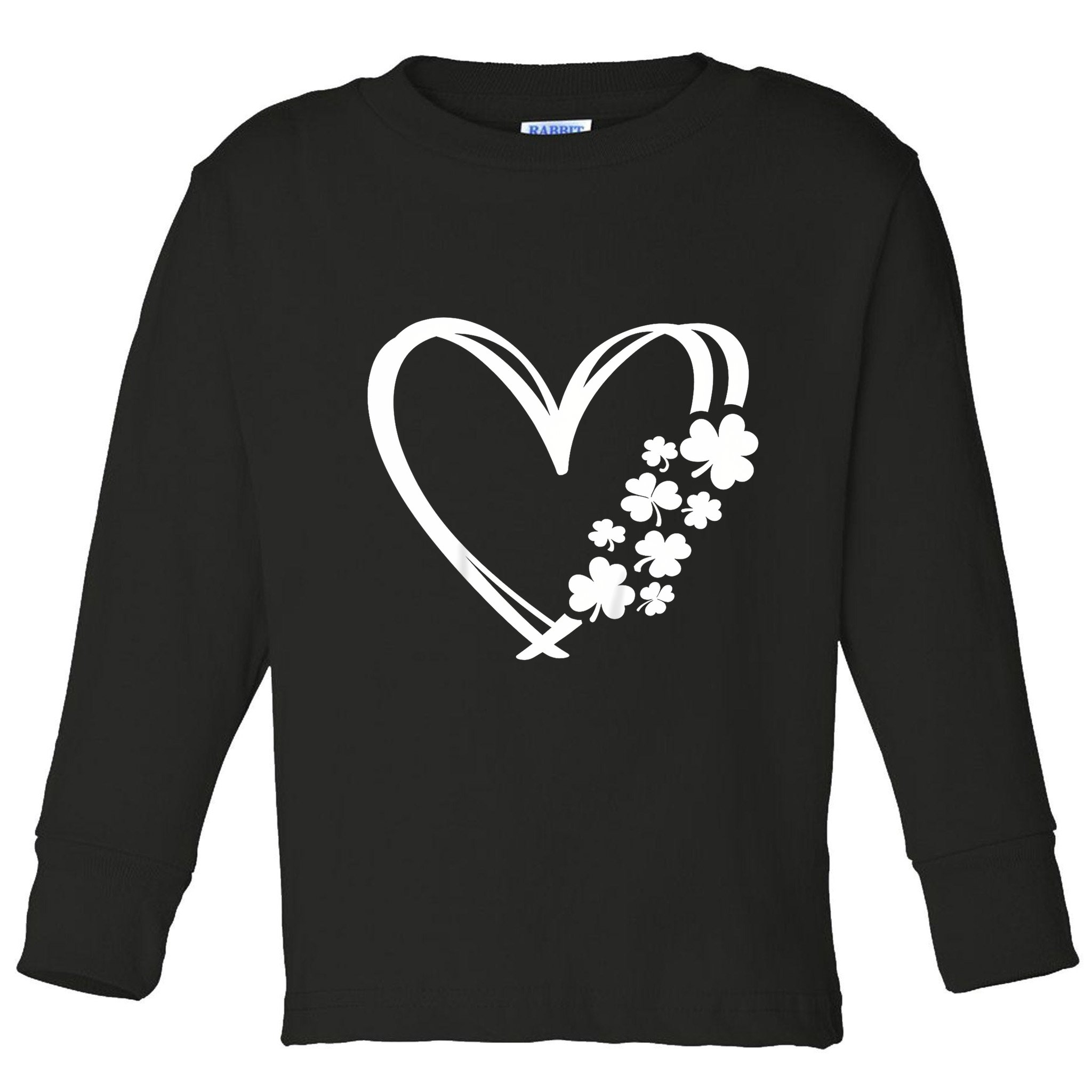 St Patricks Day Irish Heart Shamrocks Toddler Long Sleeve Shirt