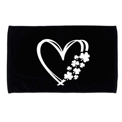 St Patricks Day Irish Heart Shamrocks Microfiber Hand Towel