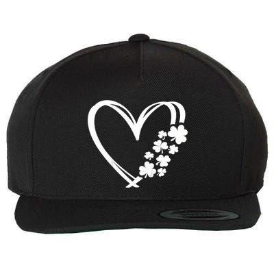 St Patricks Day Irish Heart Shamrocks Wool Snapback Cap