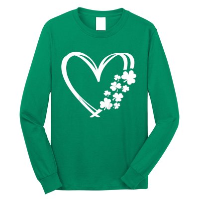 St Patricks Day Irish Heart Shamrocks Long Sleeve Shirt