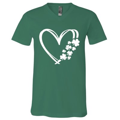 St Patricks Day Irish Heart Shamrocks V-Neck T-Shirt