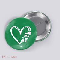 St Patricks Day Irish Heart Shamrocks Button