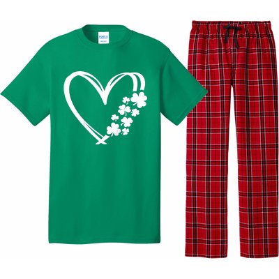 St Patricks Day Irish Heart Shamrocks Pajama Set