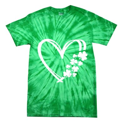 St Patricks Day Irish Heart Shamrocks Tie-Dye T-Shirt
