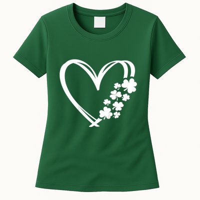 St Patricks Day Irish Heart Shamrocks Womens T-Shirt