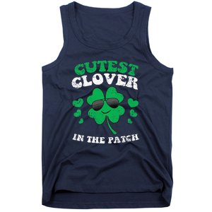 St Patricks Day Cutest Clover In The Patch Tank Top