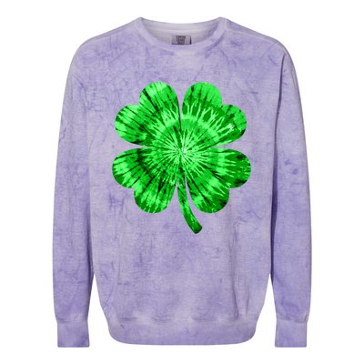 St Patrick's Day Shamrock Tie Dye Women Irish Boy Lucky Colorblast Crewneck Sweatshirt