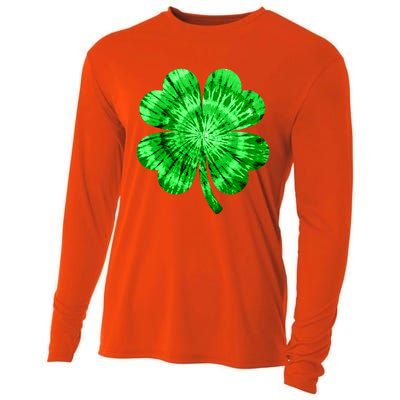 St Patrick's Day Shamrock Tie Dye Women Irish Boy Lucky Cooling Performance Long Sleeve Crew